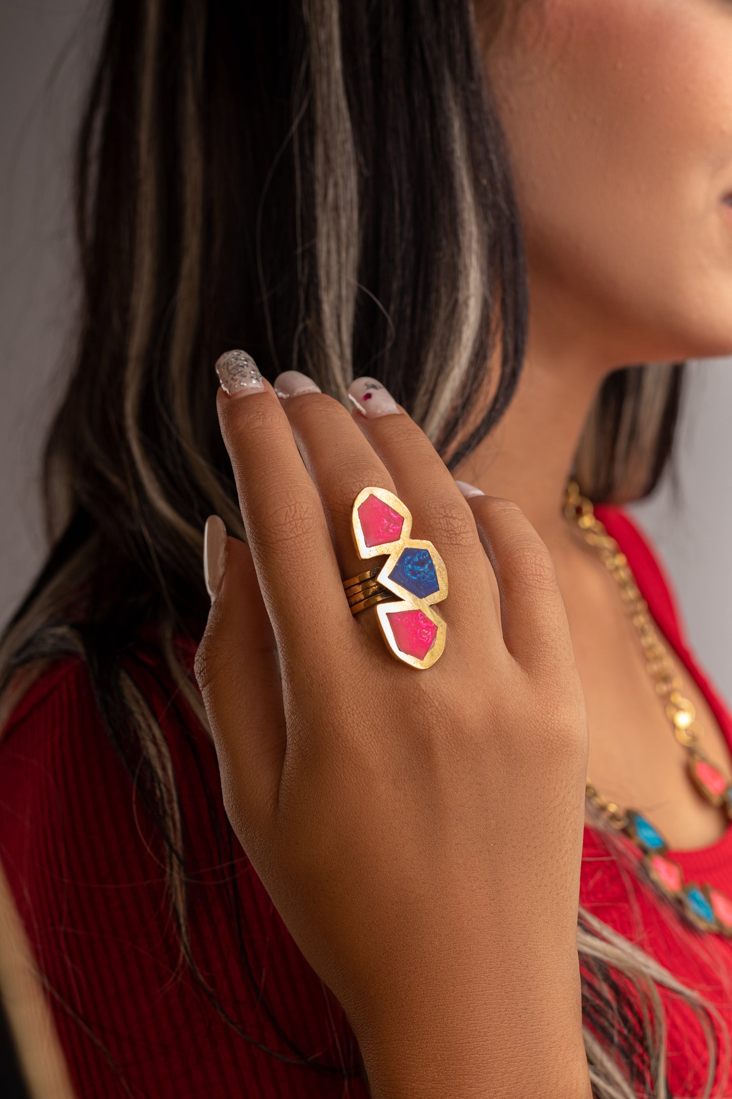 Chic Colored stone ring